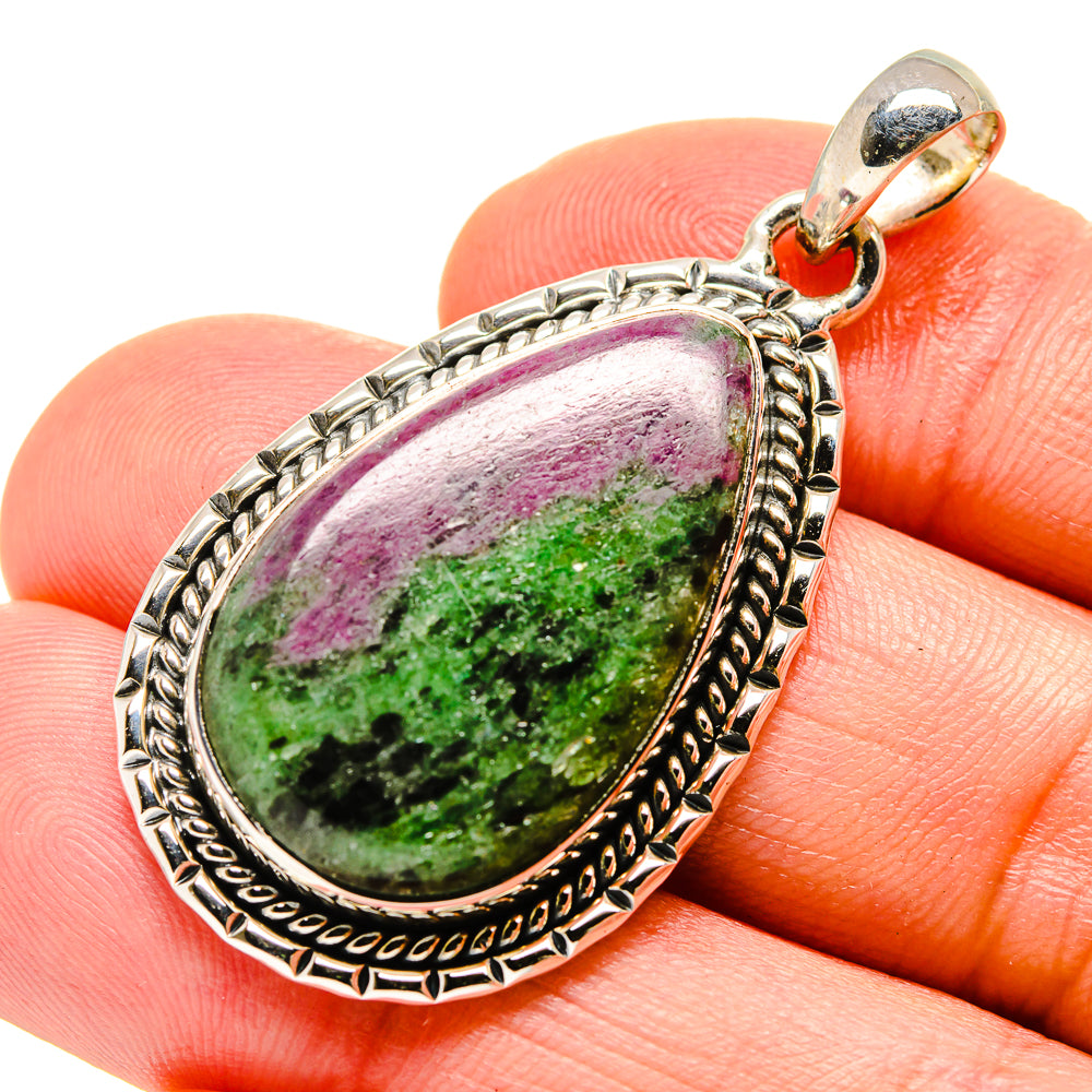 Ruby Zoisite Pendants handcrafted by Ana Silver Co - PD754478