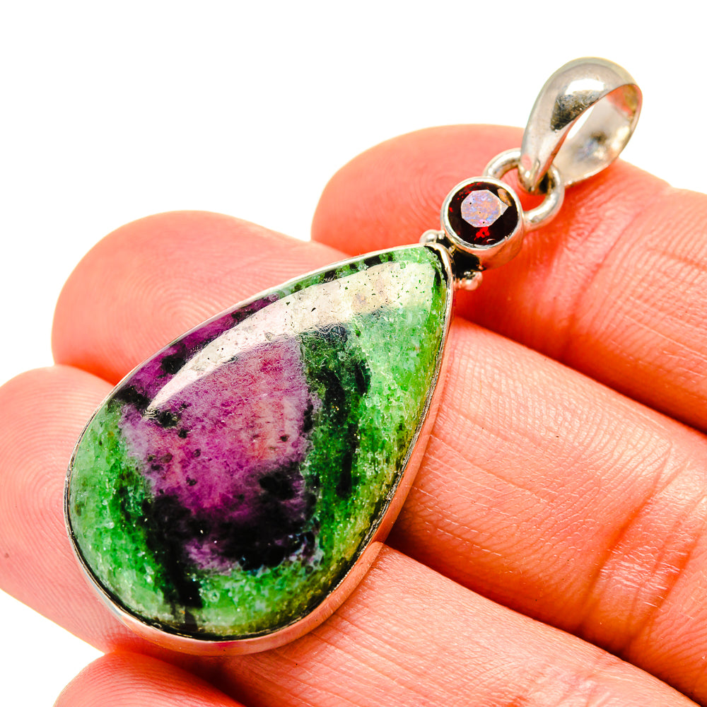 Ruby Zoisite Pendants handcrafted by Ana Silver Co - PD754482