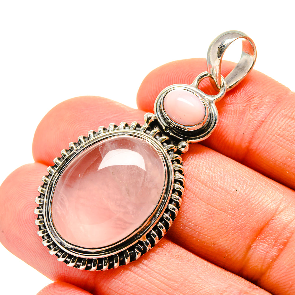 Rose Quartz Pendants handcrafted by Ana Silver Co - PD754485