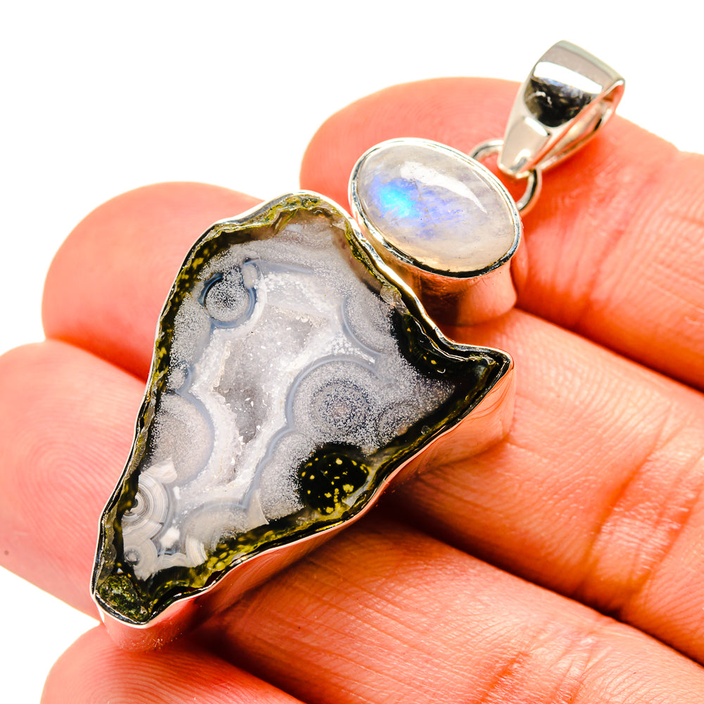 Coconut Geode Slice Pendants handcrafted by Ana Silver Co - PD754490