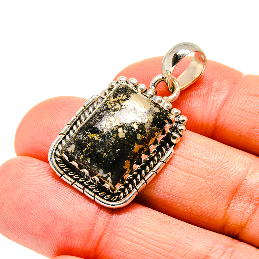 Pyrite Agate Pendants handcrafted by Ana Silver Co - PD754493