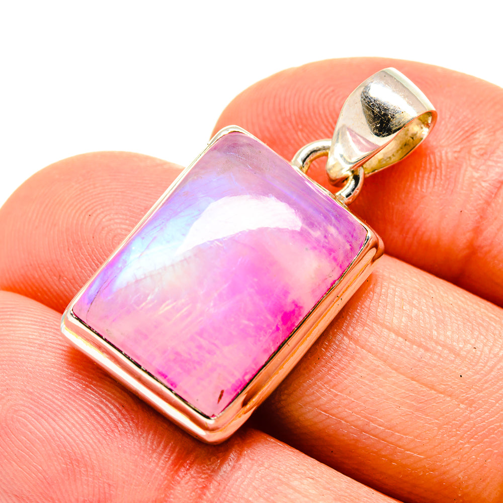 Pink Moonstone Pendants handcrafted by Ana Silver Co - PD754499
