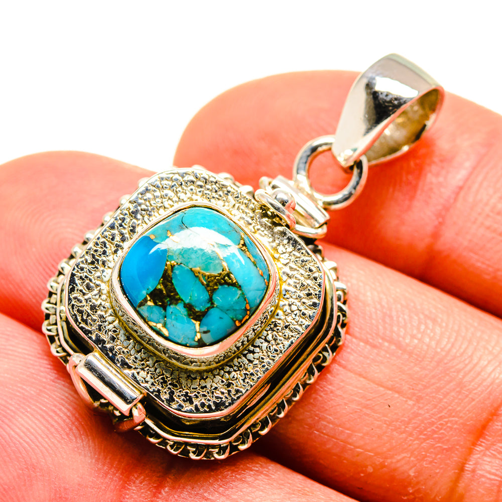 Blue Copper Composite Turquoise Pendants handcrafted by Ana Silver Co - PD754532