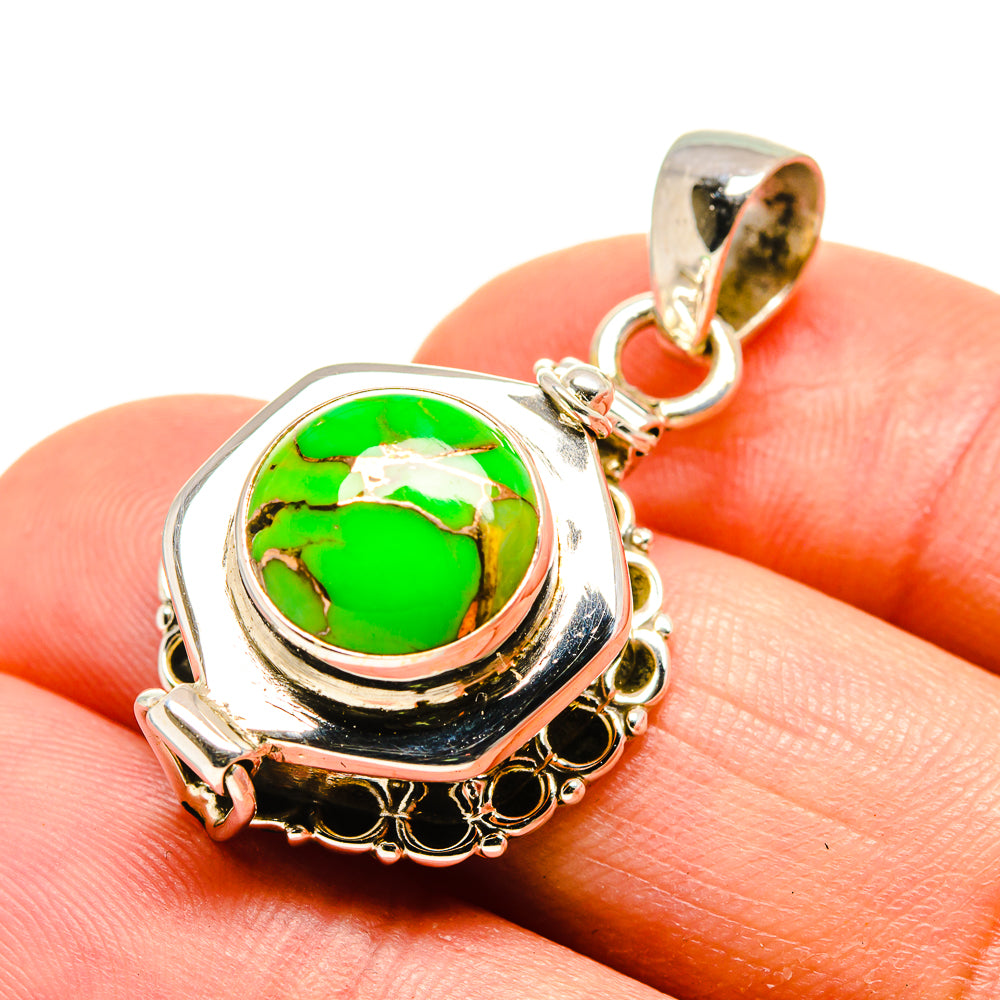 Green Copper Composite Turquoise Pendants handcrafted by Ana Silver Co - PD754536