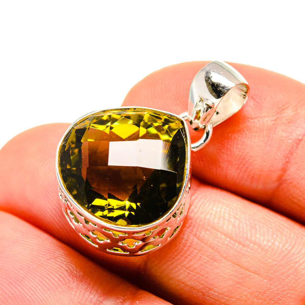 Olive Quartz Pendants handcrafted by Ana Silver Co - PD754546