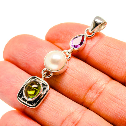 Green Tourmaline Pendants handcrafted by Ana Silver Co - PD754559