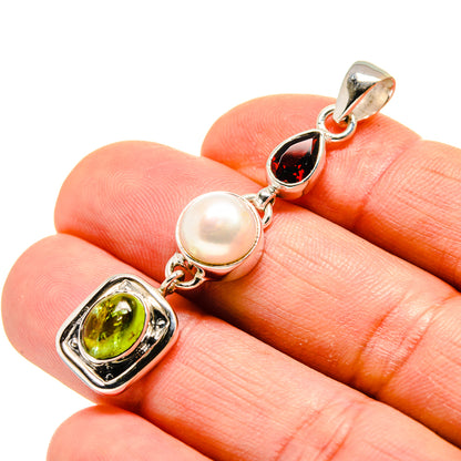 Green Tourmaline Pendants handcrafted by Ana Silver Co - PD754560