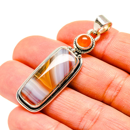 Orange Botswana Agate Pendants handcrafted by Ana Silver Co - PD754562