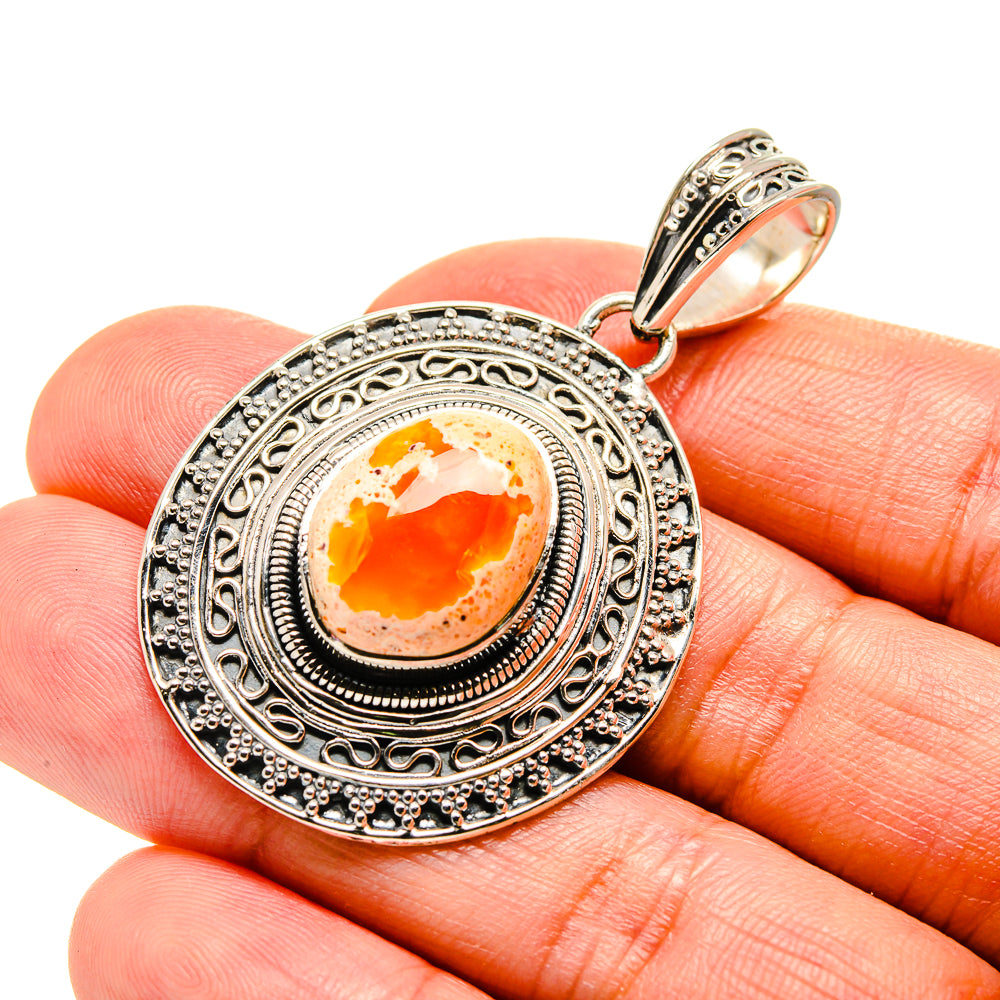 Mexican Fire Opal Pendants handcrafted by Ana Silver Co - PD754579