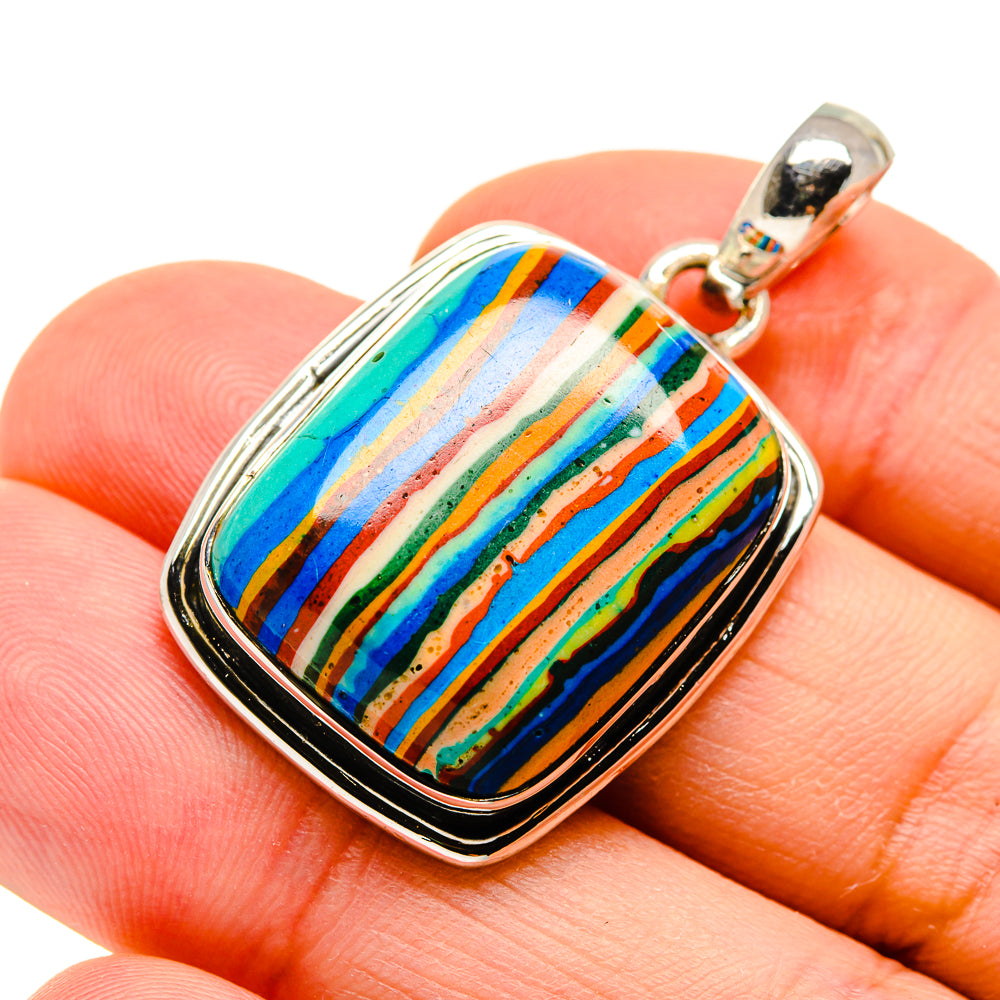 Rainbow Calsilica Pendants handcrafted by Ana Silver Co - PD754604