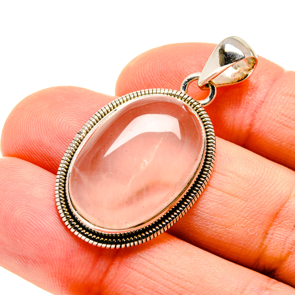 Rose Quartz Pendants handcrafted by Ana Silver Co - PD754614