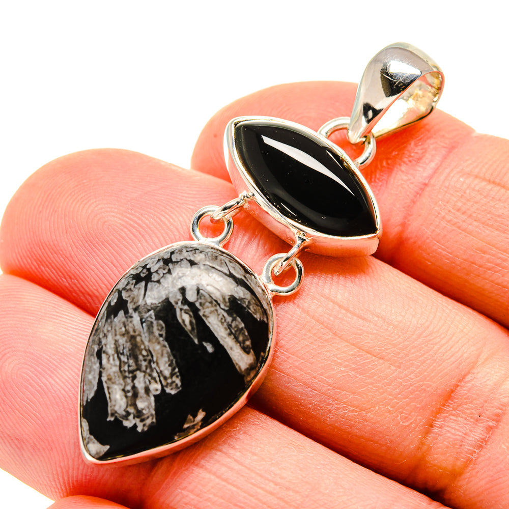 Chrysanthemum Stone Pendants handcrafted by Ana Silver Co - PD754621