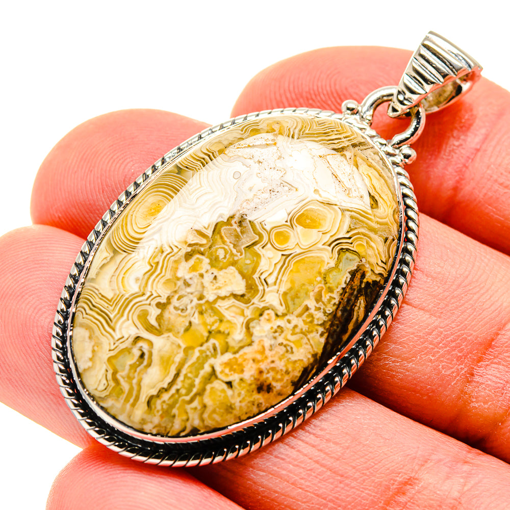 Laguna Lace Agate Pendants handcrafted by Ana Silver Co - PD754666