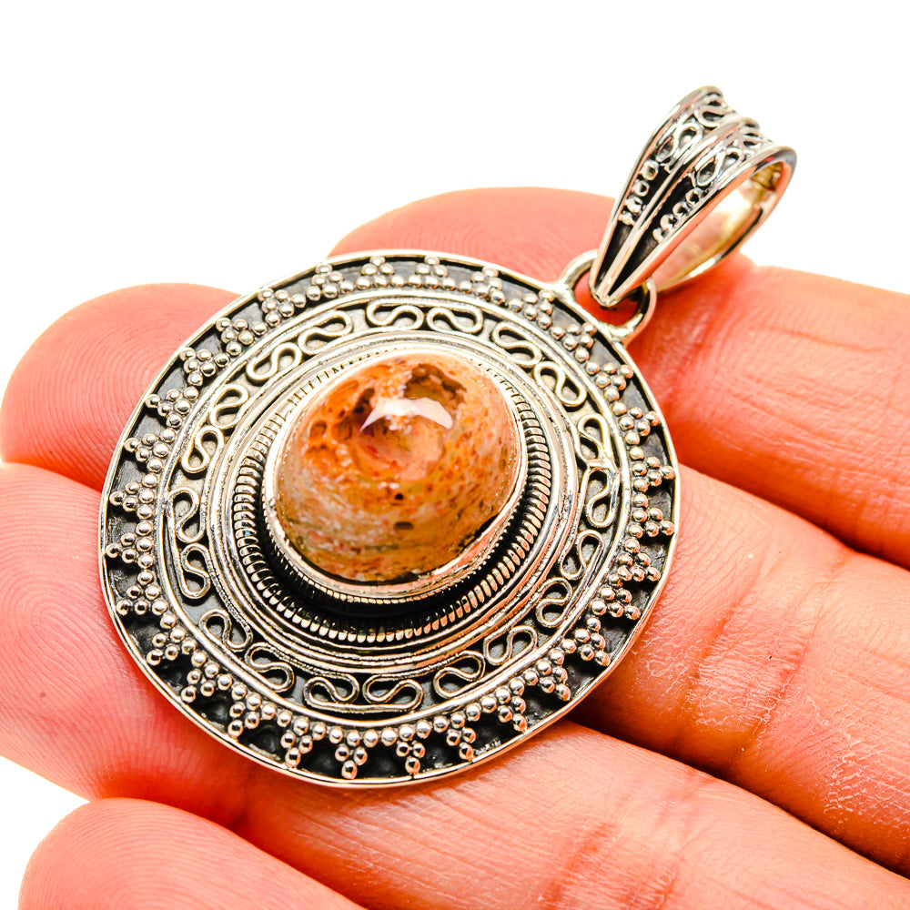 Mexican Fire Opal Pendants handcrafted by Ana Silver Co - PD754671