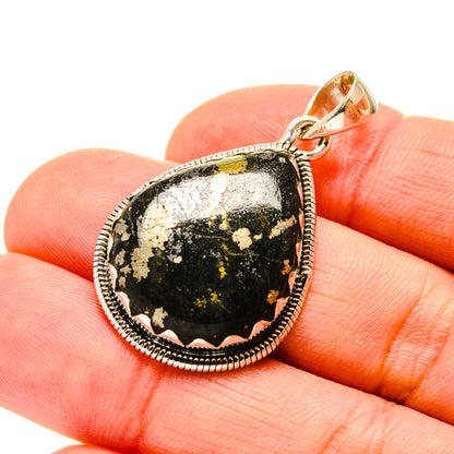 Pyrite In Black Onyx Pendants handcrafted by Ana Silver Co - PD754698