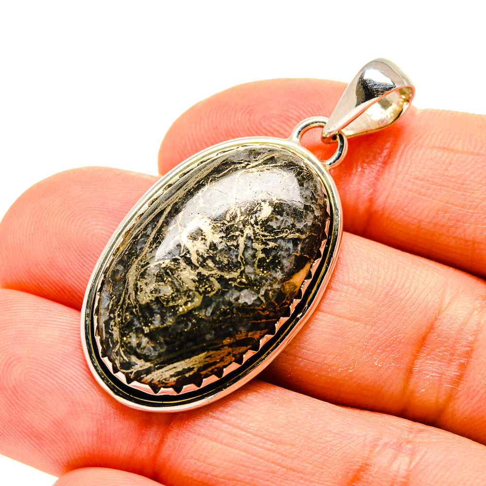 Pyrite Agate Pendants handcrafted by Ana Silver Co - PD754722