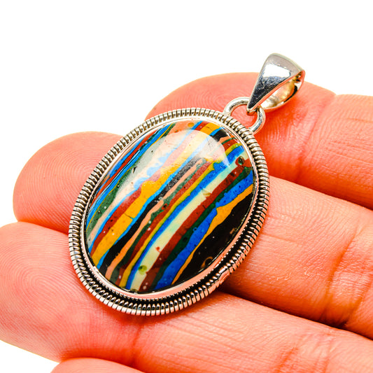 Rainbow Calsilica Pendants handcrafted by Ana Silver Co - PD754725