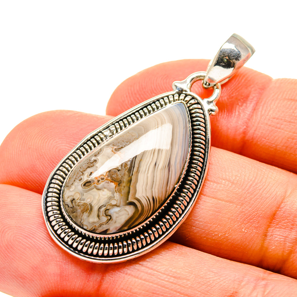 Laguna Lace Agate Pendants handcrafted by Ana Silver Co - PD754755