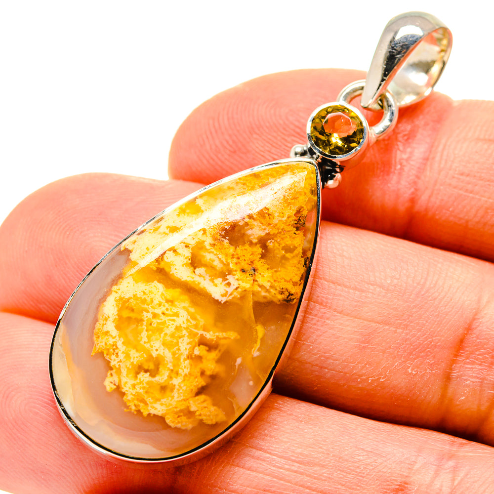 Plume Agate Pendants handcrafted by Ana Silver Co - PD754766