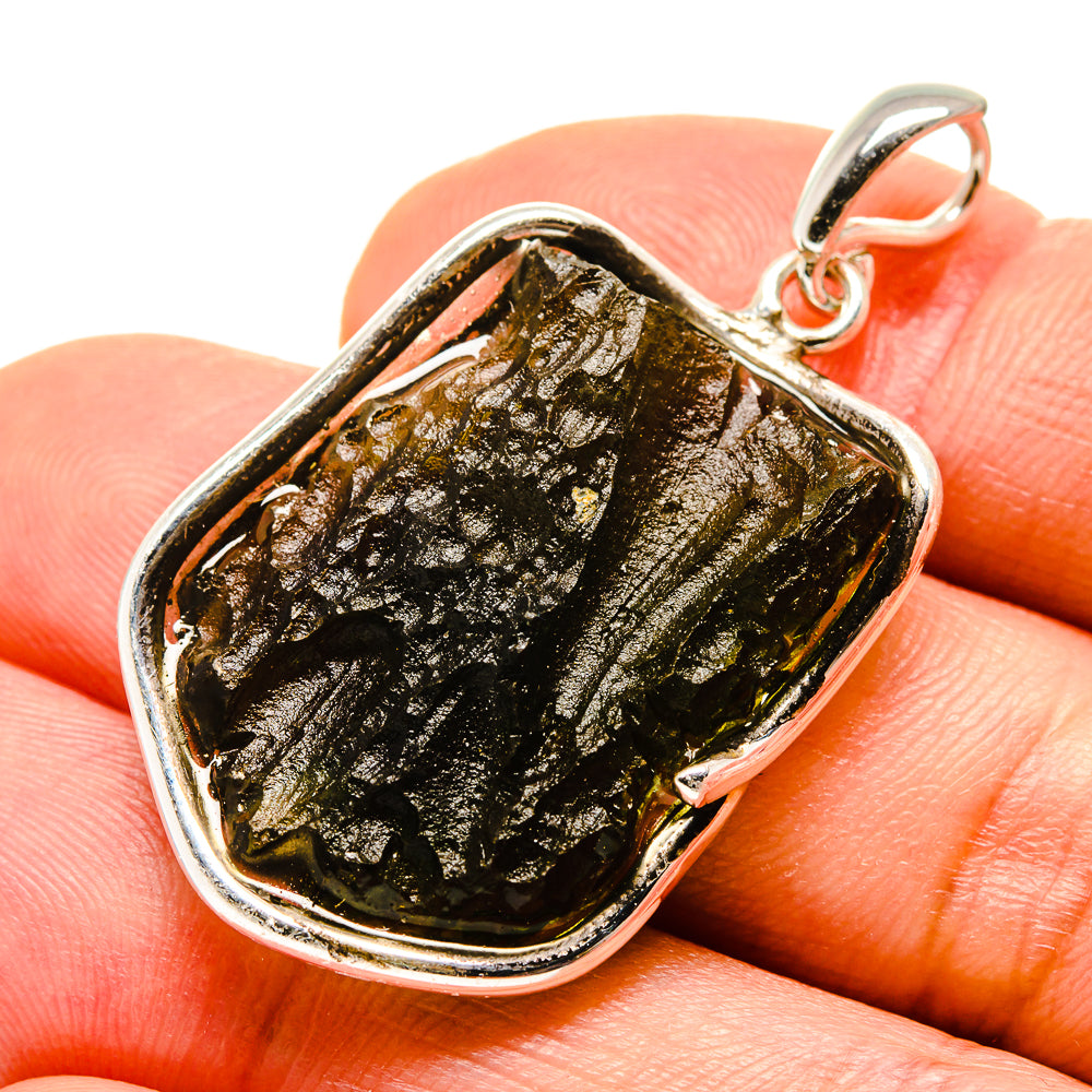 Czech Moldavite Pendants handcrafted by Ana Silver Co - PD754819