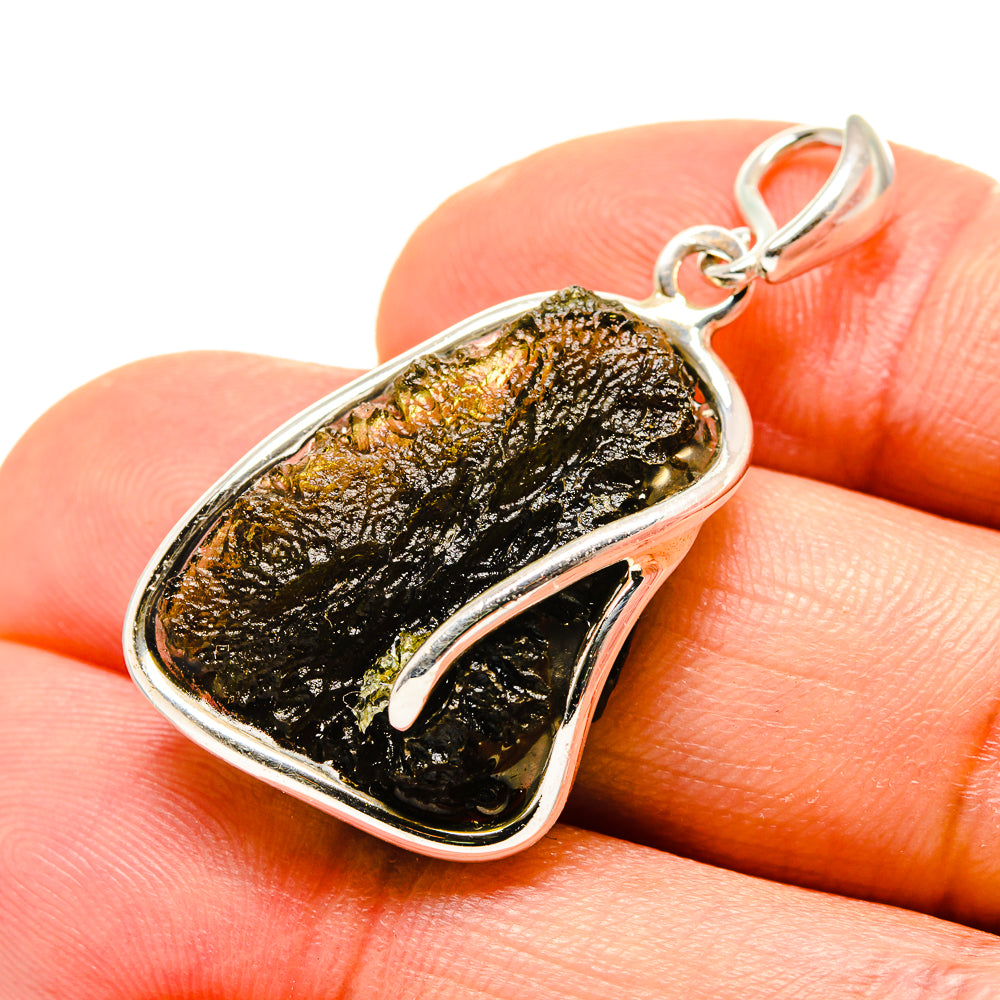Czech Moldavite Pendants handcrafted by Ana Silver Co - PD754824