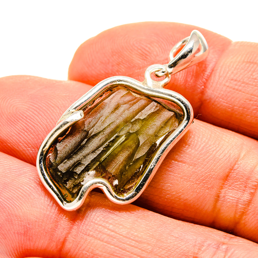 Czech Moldavite Pendants handcrafted by Ana Silver Co - PD754841