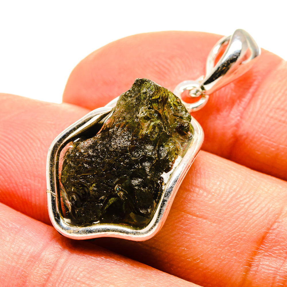Czech Moldavite Pendants handcrafted by Ana Silver Co - PD754843