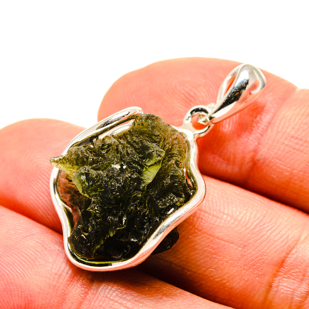 Czech Moldavite Pendants handcrafted by Ana Silver Co - PD754876