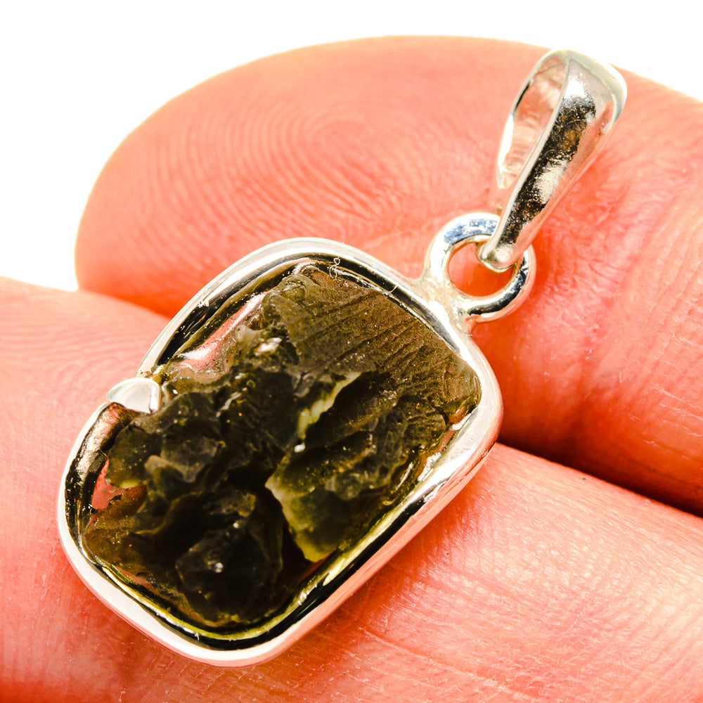 Czech Moldavite Pendants handcrafted by Ana Silver Co - PD755006
