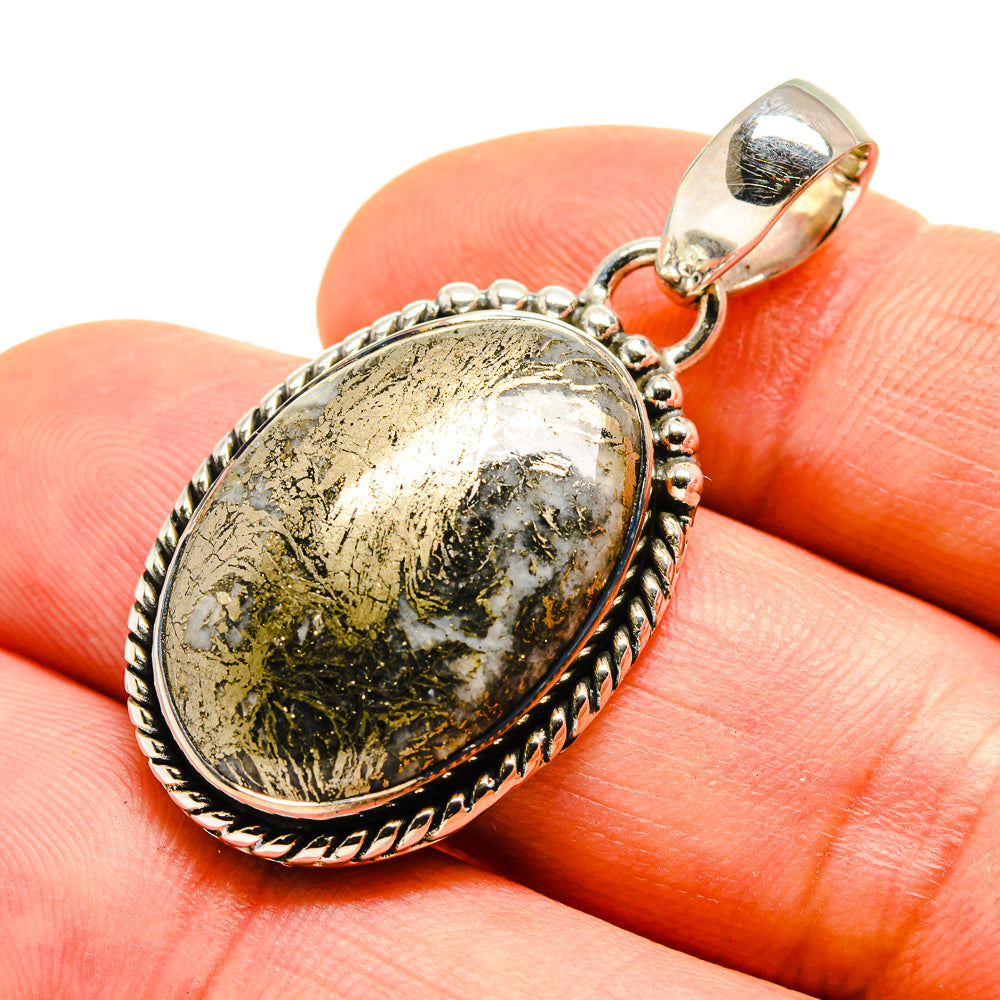 Pyrite Agate Pendants handcrafted by Ana Silver Co - PD755026