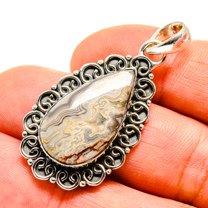 Laguna Lace Agate Pendants handcrafted by Ana Silver Co - PD755052
