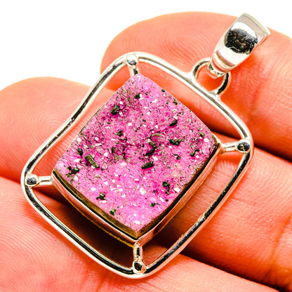Cobalto Calcite Druzy Pendants handcrafted by Ana Silver Co - PD755086