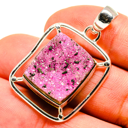 Cobalto Calcite Druzy Pendants handcrafted by Ana Silver Co - PD755086