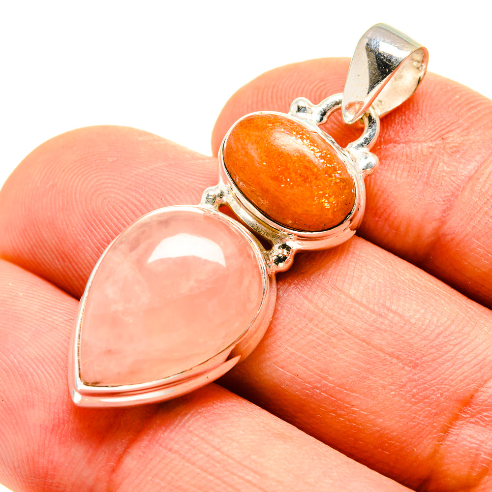 Rose Quartz Pendants handcrafted by Ana Silver Co - PD755102