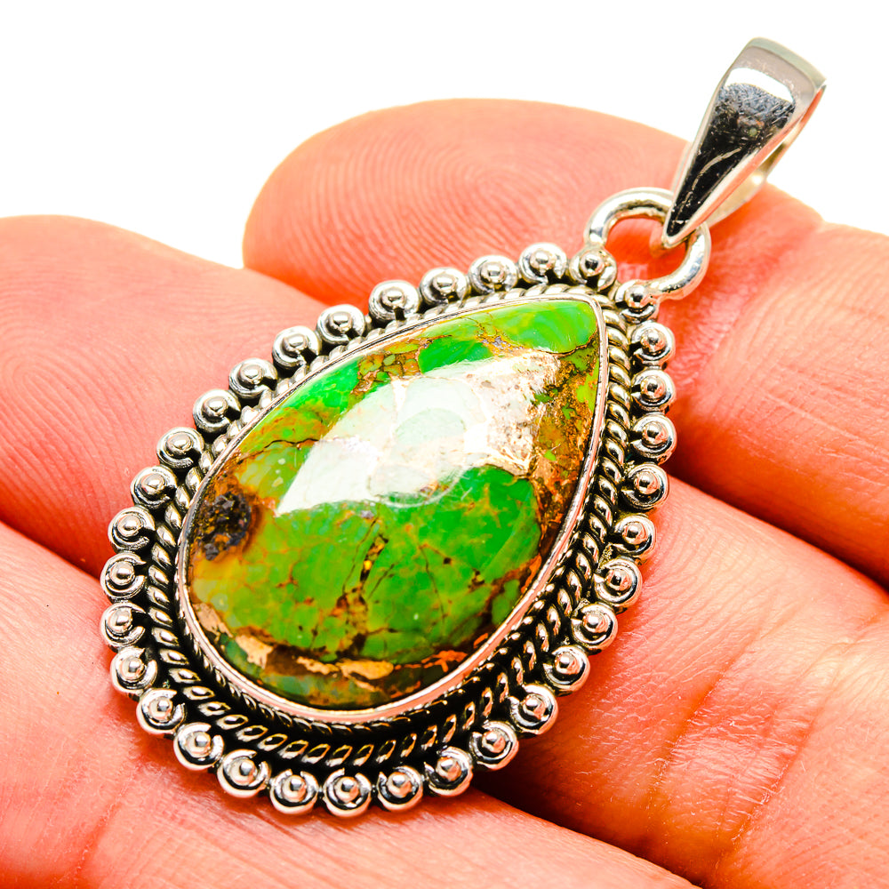 Green Copper Composite Turquoise Pendants handcrafted by Ana Silver Co - PD755127