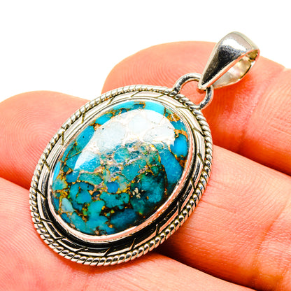 Blue Copper Composite Turquoise Pendants handcrafted by Ana Silver Co - PD755134