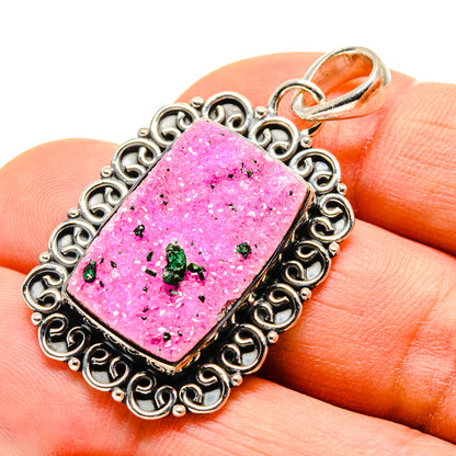Cobalto Calcite Druzy Pendants handcrafted by Ana Silver Co - PD755165