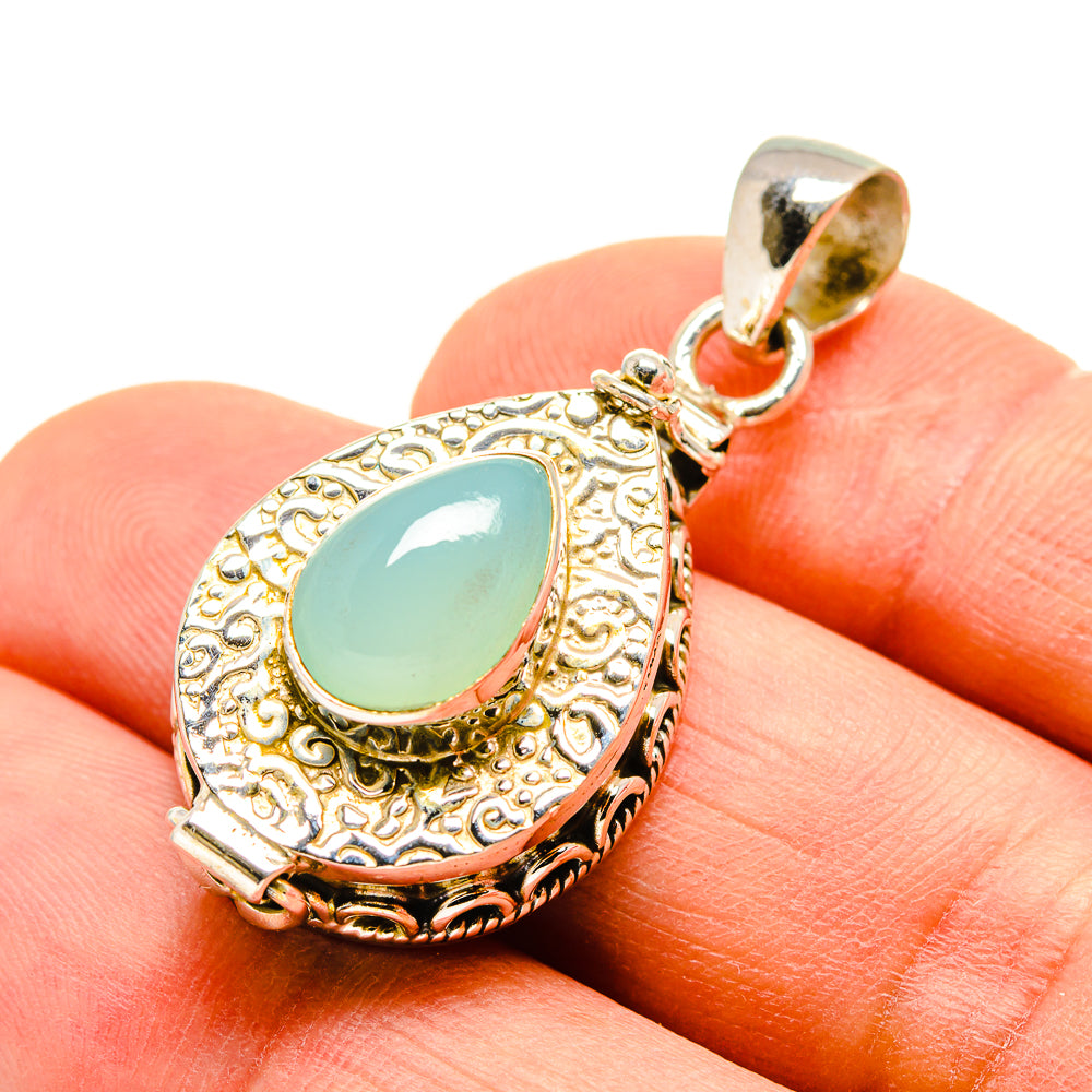 Aqua Chalcedony Pendants handcrafted by Ana Silver Co - PD755172