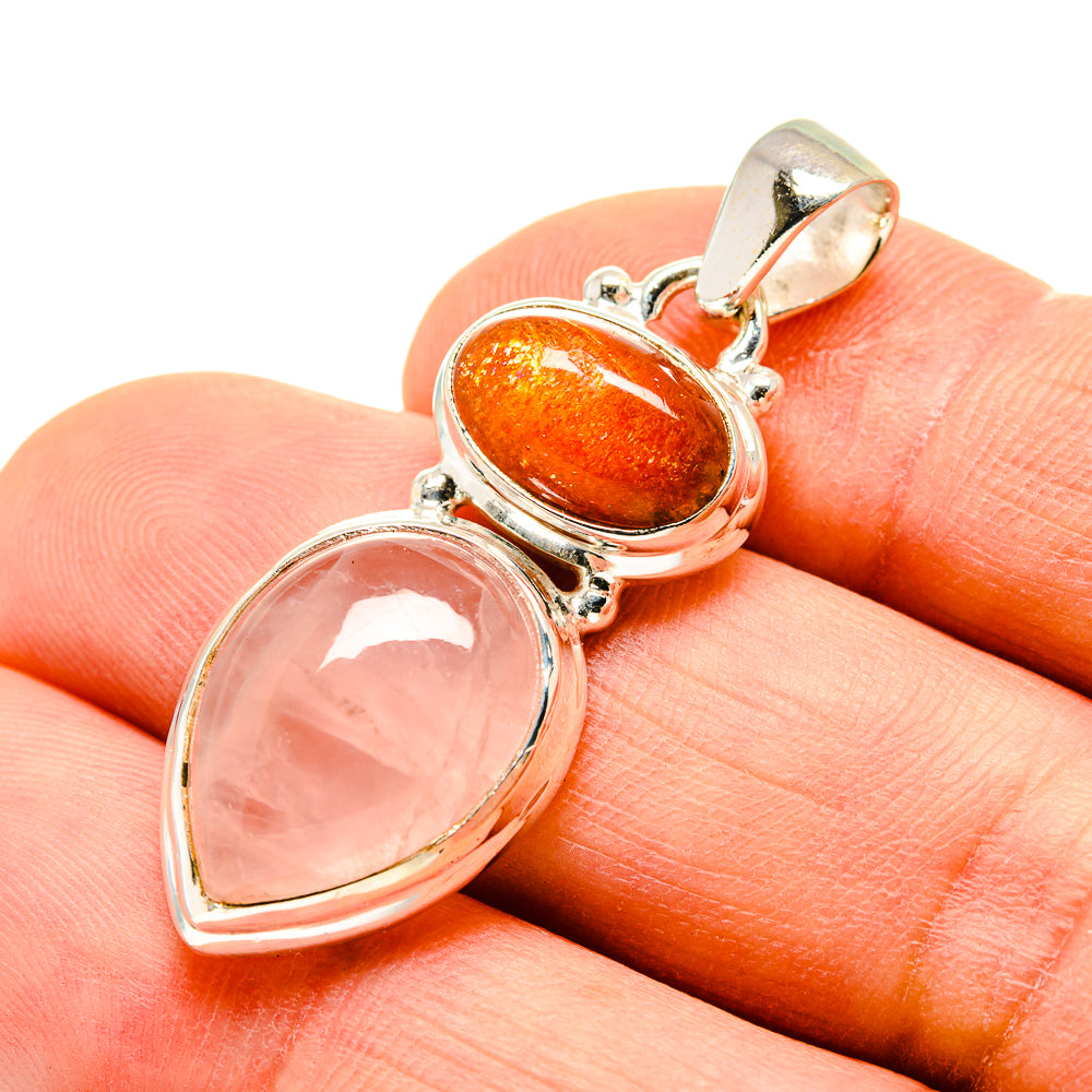 Rose Quartz Pendants handcrafted by Ana Silver Co - PD755188