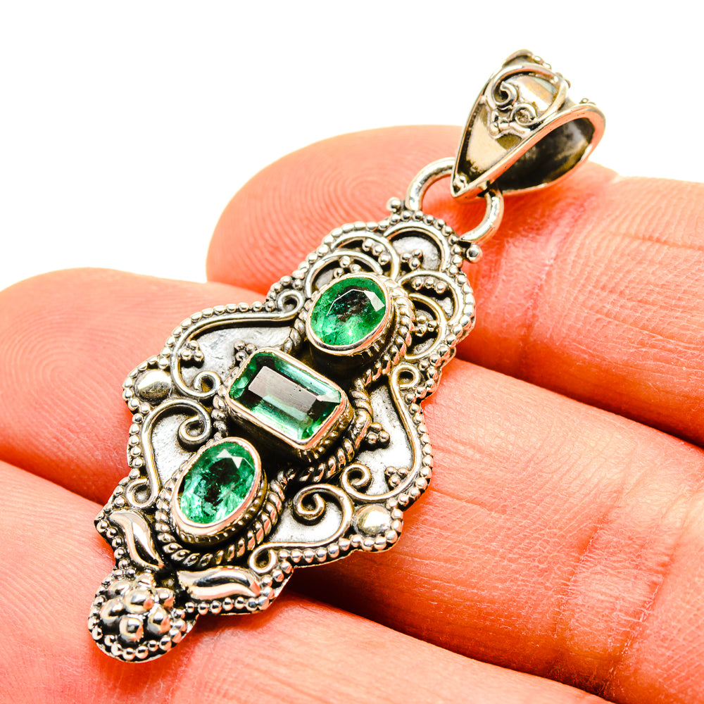 Zambian Emerald Pendants handcrafted by Ana Silver Co - PD755194