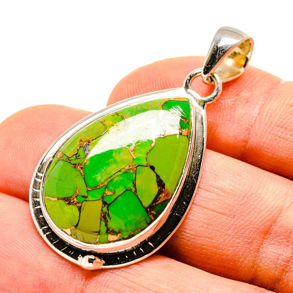 Green Copper Composite Turquoise Pendants handcrafted by Ana Silver Co - PD755205