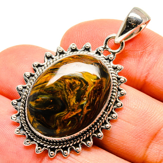 Golden Pietersite Pendants handcrafted by Ana Silver Co - PD755244