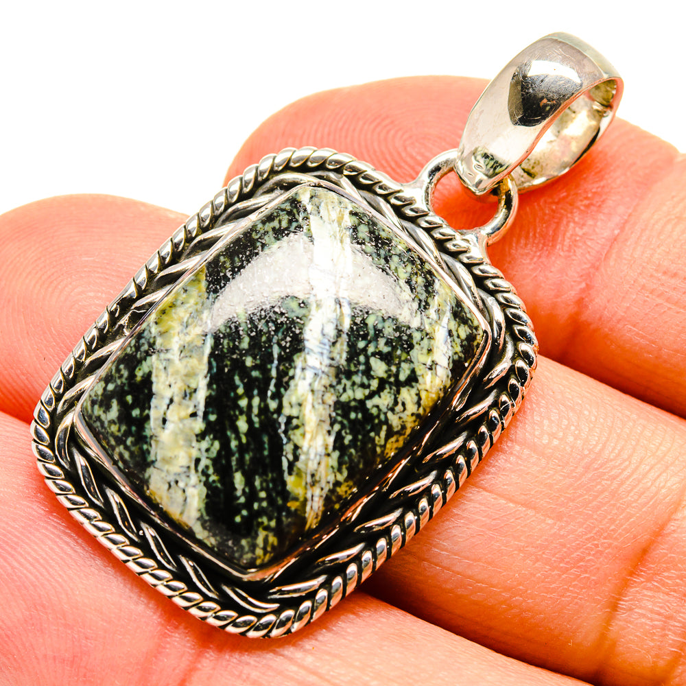 Green Moss Agate Pendants handcrafted by Ana Silver Co - PD755246