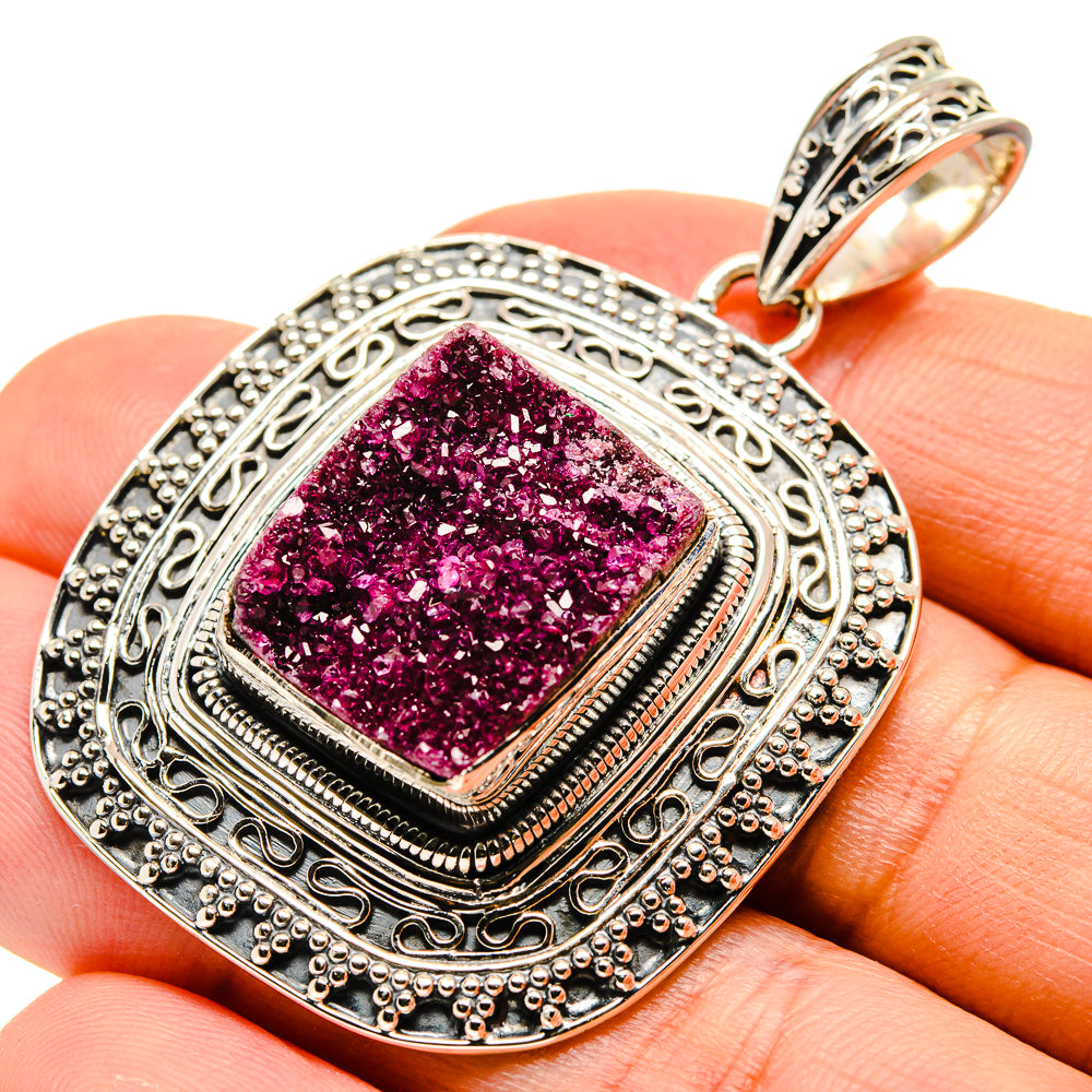Cobalto Calcite Druzy Pendants handcrafted by Ana Silver Co - PD755249