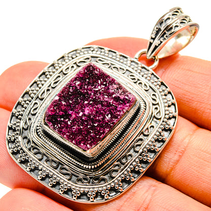 Cobalto Calcite Druzy Pendants handcrafted by Ana Silver Co - PD755249
