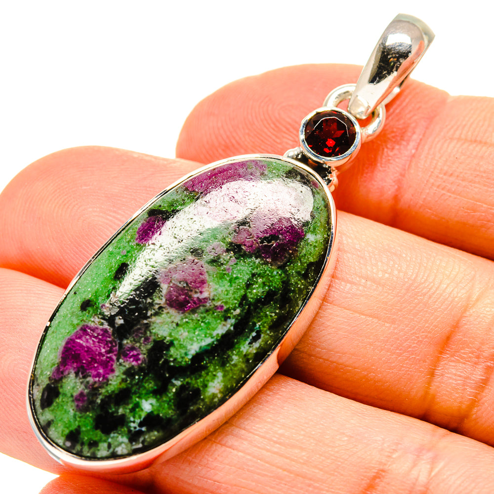 Ruby Zoisite Pendants handcrafted by Ana Silver Co - PD755297