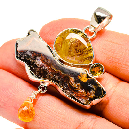 Red Geode Slice Pendants handcrafted by Ana Silver Co - PD755306