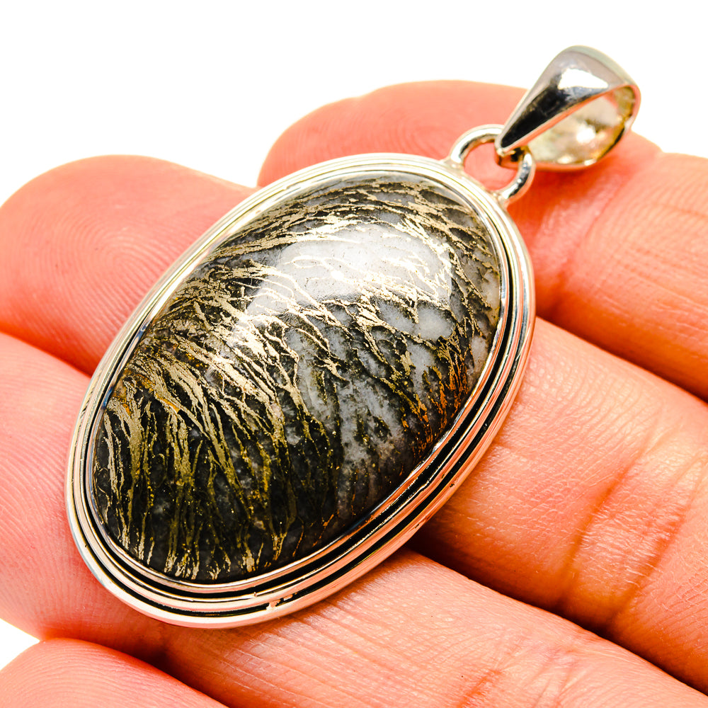 Pyrite Agate Pendants handcrafted by Ana Silver Co - PD755310