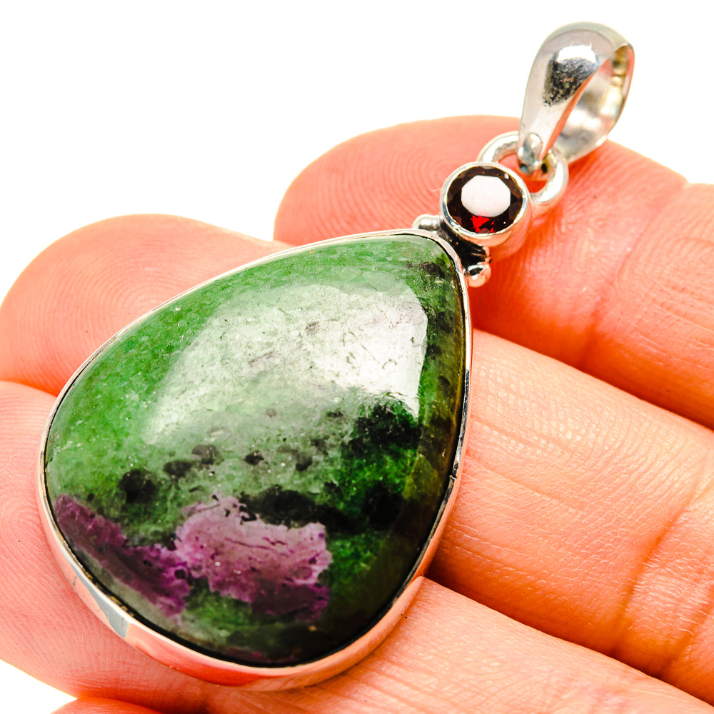 Ruby Zoisite Pendants handcrafted by Ana Silver Co - PD755325
