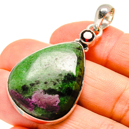 Ruby Zoisite Pendants handcrafted by Ana Silver Co - PD755325